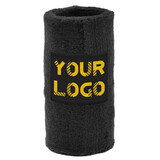 GOGO Custom Thick Wristband 6 Inch Long,Terry Cloth Sports Sweatband with Patch