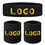 GOGO Custom Sports Sweatband Set (1 Headband + 2 Wristbands), Black Athletic Sweatband with Patch