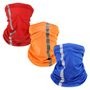 Muka Visibility Reflective Safety Neck Gaiter Sewn Face Scarf Sun Protection Balaclava, 18 7/8