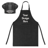 TOPTIE Custom Embroidered Kid Apron and Hat Set for Chef Kitchen Cooking Baking Painting
