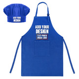 TOPTIE Custom Printed Kid Apron and Hat Set for Chef Kitchen Cooking Baking Painting