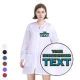 TOPTIE Custom Embroidered Satin Long Sleeve Salon Smock Unisex Hair Stylist Barber Cape Jacket Pet Grooming Work Clothes