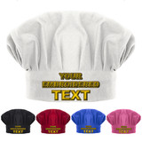 TOPTIE Custom Embroidered Chef Hat for Kid & Adult, Cotton Elastic Adjustable Kitchen Cooking Baking Hat