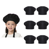 TOPTIE 6 Pack Child's and Adult's Cotton Elastic Adjustable Baking Kitchen Cooking Chef Hat