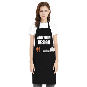 TOPTIE Custom Print Unisex Bib Apron, Cotton Canvas Adjustable Chef Cooking Apron with Pockets