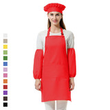 Cotton Canvas Adjustable Kitchen Apron, Chef Hat and Oversleeves Set