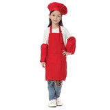 TOPTIE Colorful Cotton Canvas Kids Apron, Chef Hat and Oversleeve Set, Party Favors (S-XXL)