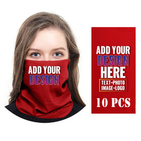 Muka 10 PCS Custom Solid Seamless UV/Dust Protect Mask Balaclava Neck Gaiter Face Cover Scarf Bandana for Men Women