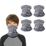 MUKA 4 Pack Kid & Adult UV Protection Balaclava Neck Gaiter Teens Cooling Breathable Face Scarf for Summer