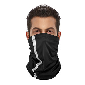 Muka Reflective Stripe Safety Neck Gaiter Face Mask Neckerchief Bandana Scarves for Outdoor Activity Working