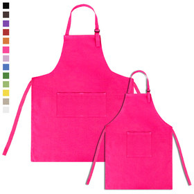 TOPTIE Colorful Cotton Canvas Kid's & Adult's Aprons with Pocket, Artist Apron & Chef Apron in Set (18 Colors, 5 Sizes)
