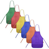 TOPTIE 12 Pack Non-Woven Fabrics Unisex Colorful Kids Apron for DIY Painting Artist Available in Two Sizes(S/M)