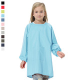 TOPTIE Kids Art Smock Long Sleeved Waterproof Nylon Painting Aprons with Front Pocket