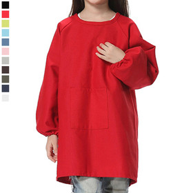 Unicol Childrens Crew Neck Long Sleeve Front Pocket Craft Ribbed Painting Smock