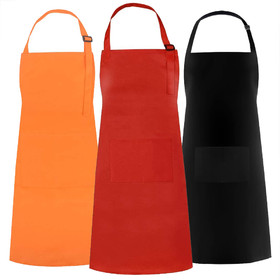TOPTIE Adjustable Bib Aprons with 2 Pockets, Kitchen Cooking Chef Painting Apron for Men and Women