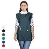 TOPTIE Unisex Cobbler Vest Apron, Art Smock Grooming Smock Working Uniform with 2 Pockets and Round Neck, 28"L x 22"W