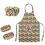 (Price/2 Sets) Opromo Colorful Cotton Canvas Kids Apron, Chef Hat and Oversleeve Set, Party Favors(S-XXL)