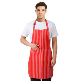 TOPTIE Unisex Adjustable Pinstripe Striped Bib Apron with 2 Pockets, 2 Size (L,XL)