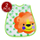 (Price/2 PCS) Opromo EVA Waterproof Baby Bib with Reversible Pocket, Baby Feeding Saliva Towel, 11"L x 18"W