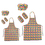 TOPTIE Cotton Canvas Kitchen Apron, Chef Hat and Oversleeves Family Set