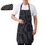 Opromo Professional 2-Pocket Adjustable Chalk Stripe Bib Apron and Chef Hat Set