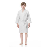 TOPTIE Kids Cotton Bathrobe Waffle Kimono Spa Party Robe, Children's Hotel Bathrobe with Pockets
