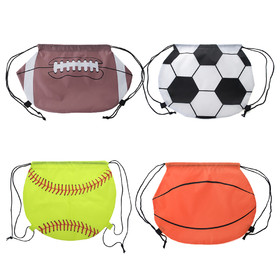 Muka American Football/Basketball/Softball 210D Polyester Drawstring Backpack Cinch Bag
