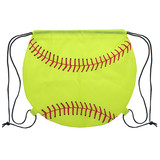TOPTIE Softball Fastpitch Polyester Drawstring Backpack Sports Sack Pack for Gym Travel School, 15 3/4