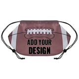 Custom Print American Football 210D Polyester Drawstring Backpack, 12