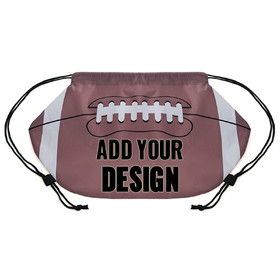 Custom Print American Football 210D Polyester Drawstring Backpack, 12"H x 20 1/2"W