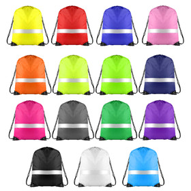 Muka 6 PCS Drawstring Back Bag Sports Gym Bag Pack with Reflective Stripe for Trip Travel School
