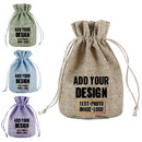Custom Burlap Jute Bags Hessian Gift Bags with Rope Drawstring for Birthday, Party, Wedding