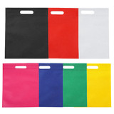 Muka 6 PCS Non-woven Die-cut Handle Tote Bag Heat Sealed Shopping Bag Goodie Gift Bag for Merchandise Packaging