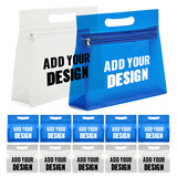 Muka Personalized 50PCS Screen Printing Transparent PVC Cosmetic Makeup Bags with Zipper, 9 3/4