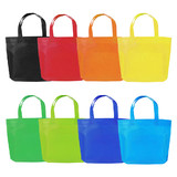 Muka Non-Woven Party Gift Tote Bags, Rainbow Colors With Handles For Birthday, School, Shopping (S-L)
