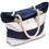 Muka Ladies Striped Canvas Tote Beach Bag With Zipper, Top Zipper Shoulder Shopping Bag for Beach, Travel, 5 Colors
