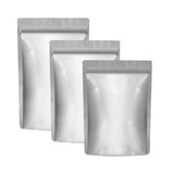 50 PCS 2 OZ reusable Stand Up Pouches With Zipper, Silver Food Packaging Bag for Coffee Bean, Snack, Dried Fruit, FDA Compliant