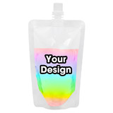 Custom 100 PCS Clear Spouted Stand Up Pouch, One Color Silk Screen