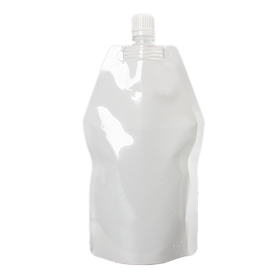 50 PCS White Poly Spout Stand Up Pouch for Shampoo, Liquid Soap, 13.5 Fluid Ounces, 5.9mil, 13mm Spout, FDA Compliant, BPA Free