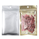Sample Clear Poly/ Matte Gold Back Flat Pouch with Ziplock, Beef Jerky Pouches w/ Hang Hole, 3 mil