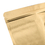 100 PCS Matte Gold Foil Zip Lock Stand Up Pouch Bags w/ Notch and Frosted Window, (1 OZ to 16 OZ), 3 mil