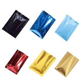Muka 100 PCS Open Top Foil Pouch, Powder Herbal Packaging Bag, Heat Sealed Foil Pouch