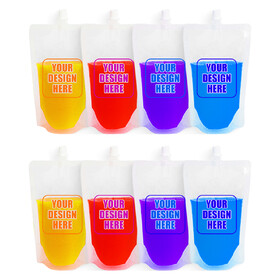 Muka Personalized Spout Pouch Bags, Personalized Drink Bags, Customized Liquid Packaging Pouch, Full Colors Printing