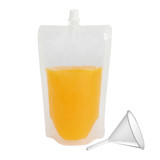 Muka 50 PCS Reusable Clear Spouted Stand Up Pouch, Spout Drink Bags w/funnel