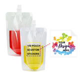 100 PCS Reusable Personalized Spout Pouch Bags and 100 Custom Sitckers 3