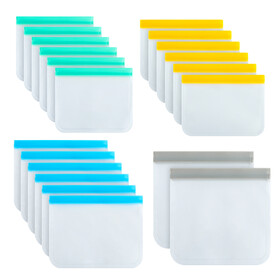 Muka Reusable Freezer Bags, Zip Top Food Storage Bags, Leakproof Bags for Fridge Storage, Freezer Storage & Batch Cooking