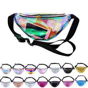 Aspire Shiny Holographic Fanny Pack with Adjustable Belt for Rave, Festival, Party