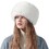 TOPTIE Womens Faux Fur Bucket Hat Winter Fuzzy Warm Mongolian Style Flat Top No Brim