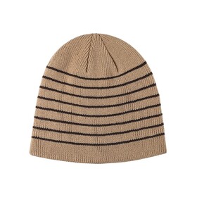 TOPTIE Winter Knitted Beanie Hat Thick Lined Striped Slouchy Cuffed Skullcap for Men and Women Solid Color