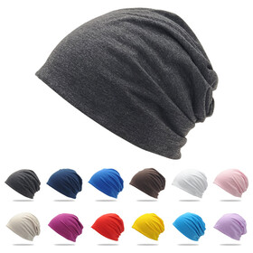 TOPTIE Plain Knit Beanie Hat Double Layer Stretchy Skull Cap Warm Cold Weather Beanie for Men and Women